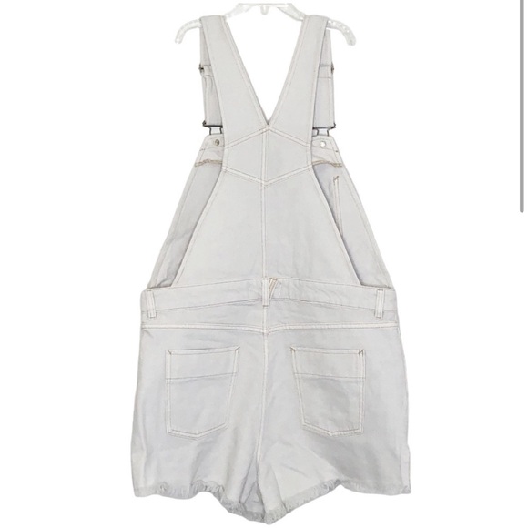 Free People White Denim Sunkissed Overalls size 8 - Picture 4 of 6
